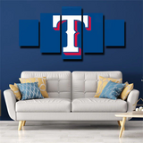 MLB Texas Rangers Baseball Sports Team Logo 5 Piece Canvas Wall Art Painting Wallpaper Poster Picture Print Photo Decor