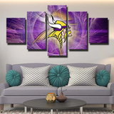 NFL Minnesota Vikings Football Sports Team Logo 5 Piece Canvas Wall Art Painting Wallpaper Poster Picture Print Photo Decor
