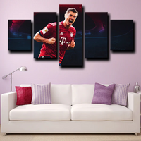 Robert Lewandowski Bayern Munich Striker Legend 5 Piece Canvas Wall Art Painting Wallpaper Poster Picture Print Photo Decor