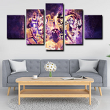 Kobe Bryant Los Angeles Lakers Shooting Basketball 5 Piece Canvas Wall Art Painting Wallpaper Poster Picture Print Photo Decor