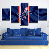 Los Angeles Dodgers Logo MLB Baseball Sports Team 5 Piece Canvas Wall Art Painting Wallpaper Poster Picture Print Photo Decor