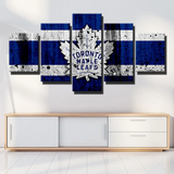 Toronto Maple Leafs NHL Hockey Dirty Stripes Logo 5 Piece Canvas Wall Art Painting Wallpaper Poster Picture Print Photo Decor