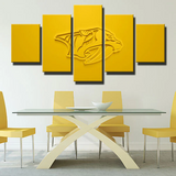 Nashville Predators NHL Hockey Team 3D Yellow Logo 5 Piece Canvas Wall Art Painting Wallpaper Poster Picture Print Photo Decor