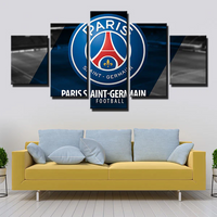 Paris Saint-Germain PSG Football Club Team Logo 5 Piece Canvas Wall Art Painting Wallpaper Poster Picture Print Photo Decor