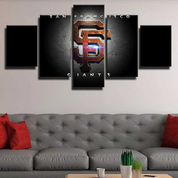 San Francisco Giants MLB Baseball Sports Team Logo 5 Piece Canvas Wall ...