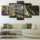 Los Angeles Rams NFL Stadium Aerial Night View 5 Piece Canvas Wall Art Painting Wallpaper Poster Picture Print Photo Decor