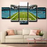 NFL Football  Miami Dolphins Hard Rock Stadium 5 Piece Canvas Wall Art Painting Wallpaper Poster Picture Print Photo Decor