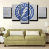 Tampa Bay Lightning Logo NHL Hockey Sports Team 5 Piece Canvas Wall Art Painting Wallpaper Poster Picture Print Photo Decor