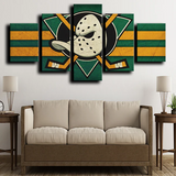 Anaheim Ducks NHL Hockey Sports Team Stripe Logo 5 Piece Canvas Wall Art Painting Wallpaper Poster Picture Print Photo Decor