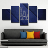 MLB Baseball Los Angeles Dodgers Sports Team Logo LA 5 Piece Canvas Wall Art Painting Wallpaper Poster Picture Print Photo Decor
