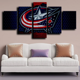 Columbus Blue Jackets NHL Hockey Sports Team Logo 5 Piece Canvas Wall Art Painting Wallpaper Poster Picture Print Photo Decor