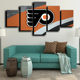 Philadelphia Flyers Logo NHL Hockey Sports Team 5 Piece Canvas Wall Art Painting Wallpaper Poster Picture Print Photo Decor