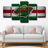 Minnesota Wild NHL Hockey Sports Team Logo 5 Piece Canvas Wall Art Painting Wallpaper Poster Picture Print Photo Decor