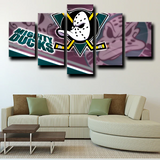 Anaheim Ducks Logo Crest NHL Hockey Sports Team 5 Piece Canvas Wall Art Painting Wallpaper Poster Picture Print Photo Decor