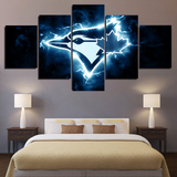 Toronto Blue Jays MLB Baseball Sports Team Logo 5 Piece Canvas Wall Art Painting Wallpaper Poster Picture Print Photo Decor