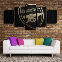 Premier League Arsenal FC Football Team Logo Crest 5 Piece Canvas Wall Art Painting Wallpaper Poster Picture Print Photo Decor