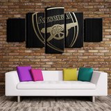 Premier League Arsenal FC Football Team Logo Crest 5 Piece Canvas Wall Art Painting Wallpaper Poster Picture Print Photo Decor