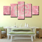 NHL Hockey Sports Team Calgary Flames Logo 5 Piece Canvas Wall Art Painting Wallpaper Poster Picture Print Photo Decor