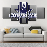 Dallas Cowboys NFL Sports Team Logo Football 5 Piece Canvas Wall Art Painting Wallpaper Poster Picture Print Photo Decor