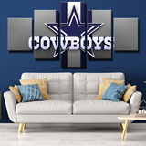 Dallas Cowboys NFL Sports Team Logo Football 5 Piece Canvas Wall Art Painting Wallpaper Poster Picture Print Photo Decor