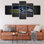 Seattle Seahawks Logo NFL American Football Team 5 Piece Canvas Wall Art Painting Wallpaper Poster Picture Print Photo Decor