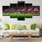 Manchester United Believe Old Trafford Football Stadium 5 Piece Canvas Wall Art Painting Wallpaper Poster Picture Print Photo Decor