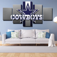 Dallas Cowboys NFL Sports Team Logo Football 5 Piece Canvas Wall Art Painting Wallpaper Poster Picture Print Photo Decor