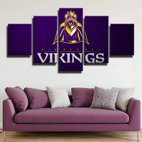 NFL Minnesota Vikings Football Team Logo 5 Piece Canvas Wall Art Painting Wallpaper Poster Picture Print Photo Decor