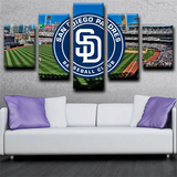 MLB San Diego Padres Baseball Team Logo & Stadium 5 Piece Canvas Wall Art Painting Wallpaper Poster Picture Print Photo Decor