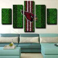 Arizona Cardinals NFL Sports Team Green Logo 5 Piece Canvas Wall Art Painting Wallpaper Poster Picture Print Photo Decor