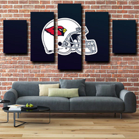 NFL Football Team Arizona Cardinals Helmet Logo 5 Piece Canvas Wall Art Painting Wallpaper Poster Picture Print Photo Decor