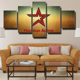 Houston Astros MLB Baseball Sports Team Logo 5 Piece Canvas Wall Art Painting Wallpaper Poster Picture Print Photo Decor