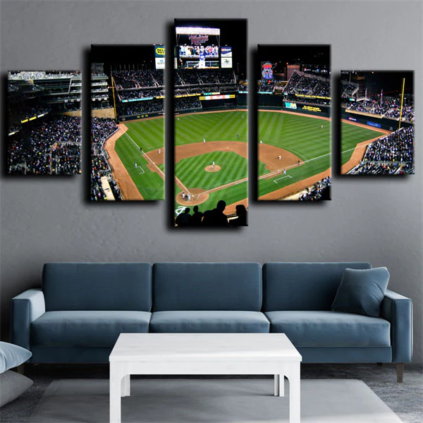 Minnesota Twins MLB Baseball Sports Team Stadium 5 Piece Canvas Wall Art Painting Wallpaper Poster Picture Print Photo Decor