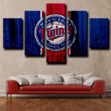 Minnesota Twins MLB Baseball Sports Team Logo 5 Piece Canvas Wall Art Painting Wallpaper Poster Picture Print Photo Decor