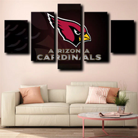NFL Sports Football Team Arizona Cardinals Logo 5 Piece Canvas Wall Art Painting Wallpaper Poster Picture Print Photo Decor