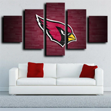 NFL Football Team Arizona Cardinals Sports Logo 5 Piece Canvas Wall Art Painting Wallpaper Poster Picture Print Photo Decor