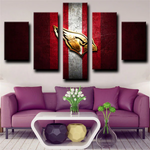 Arizona Cardinals NFL Football Sports Team Logo 5 Piece Canvas Wall Art Painting Wallpaper Poster Picture Print Photo Decor