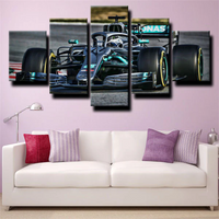 Formula 1 Race Car Mercedes W10 Sports Car 5 Piece Canvas Wall Art Painting Wallpaper Poster Picture Print Photo Decor