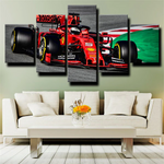 Ferrari SF90 Formula 1 Racing Car Sports Car 5 Piece Canvas Wall Art Painting Wallpaper Poster Picture Print Photo Decor
