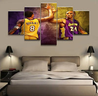 NBA Sports Kobe Bryant Lakers Basketball 5 Piece Canvas Wall Art Painting Wallpaper Poster Picture Print Photo Decor