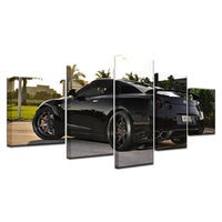 Black Nissan GT-R Luxury Sports Car 5 Piece Canvas Wall Art Painting Wallpaper Poster Picture Print Photo Decor