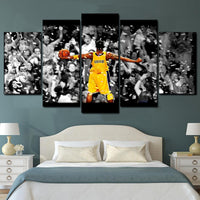 Los Angeles Lakers Kobe Bryant NBA Basketball Legend 5 Piece Canvas Wall Art Painting Wallpaper Poster Picture Print Photo Decor