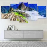 Machu Picchu Peru Mountain Landscape 5 Piece Canvas Wall Art Painting Wallpaper Poster Picture Print Photo Decor