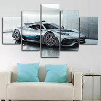 Mercedes AMG Project One Luxury Sports Car 5 Piece Canvas Wall Art Painting Wallpaper Poster Picture Print Photo Decor