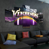 NFL Football Team Minnesota Vikings Stadium 5 Piece Canvas Wall Art Painting Wallpaper Poster Picture Print Photo Decor