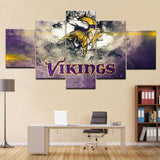 NFL Football Team Minnesota Vikings Logo 5 Piece Canvas Wall Art Painting Wallpaper Poster Picture Print Photo Decor