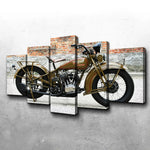 1930s Harley Davidson Vintage Motorcycle 5 Piece Canvas Wall Art Painting Wallpaper Poster Picture Print Photo Decor