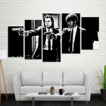 Pulp Fiction Vincent Vega And Jules Winnfield 5 Piece Canvas Wall Art Painting Wallpaper Poster Picture Print Photo Decor