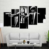 Pulp Fiction Vincent Vega And Jules Winnfield 5 Piece Canvas Wall Art Painting Wallpaper Poster Picture Print Photo Decor