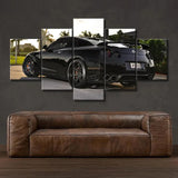 Black Nissan GT-R Luxury Sports Car 5 Piece Canvas Wall Art Painting Wallpaper Poster Picture Print Photo Decor